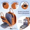 imageRUVALINO Diaper Bag BackpackMultifunction Baby Travel Bag with Changing pad Insulated Bottle Holders ampamp Pacifier Case Large Capacity Waterproof Yellow LeopardMapleorange