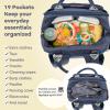imageRUVALINO Diaper Bag BackpackMultifunction Baby Travel Bag with Changing pad Insulated Bottle Holders ampamp Pacifier Case Large Capacity Waterproof Yellow LeopardNavy Blue