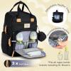 imageRUVALINO Diaper Bag BackpackMultifunction Baby Travel Bag with Changing pad Insulated Bottle Holders ampamp Pacifier Case Large Capacity Waterproof Yellow LeopardClassicblack