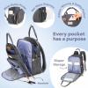 imageRUVALINO Diaper Bag BackpackMultifunction Baby Travel Bag with Changing pad Insulated Bottle Holders ampamp Pacifier Case Large Capacity Waterproof Yellow LeopardClassicdark Gray