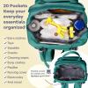 imageRUVALINO Diaper Bag BackpackMultifunction Baby Travel Bag with Changing pad Insulated Bottle Holders ampamp Pacifier Case Large Capacity Waterproof Yellow LeopardTurquoise