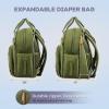 imageRUVALINO Diaper Bag BackpackMultifunction Baby Travel Bag with Changing pad Insulated Bottle Holders ampamp Pacifier Case Large Capacity Waterproof Yellow LeopardArmy Green Xl
