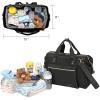 imageRUVALINO Diaper Bag Large Diaper Tote Stylish for Mom and Dad Convertible Travel Baby Bag for Boys and Girls with Changing Pad Insulated Pockets Black