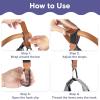 imageRUVALINO Leather Stroller Hooks for Diaper Bag and Stroller Organizer  Stroller Strap with Large Carabiner Clip for Bags  Accessories for Wheelchair Shopping and Pet Cart Black and Brown 4 Pack
