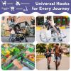 imageRUVALINO Leather Stroller Hooks for Diaper Bag and Stroller Organizer  Stroller Strap with Large Carabiner Clip for Shopping Bags  Accessories for Wheelchair Shopping and Pet Carts Black 2 Pack