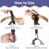 imageRUVALINO Leather Stroller Hooks for Diaper Bag and Stroller Organizer  Stroller Strap with Large Carabiner Clip for Shopping Bags  Accessories for Wheelchair Shopping and Pet Carts Black 2 Pack