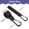 imageRUVALINO Leather Stroller Hooks for Diaper Bag and Stroller Organizer  Stroller Strap with Large Carabiner Clip for Shopping Bags  Accessories for Wheelchair Shopping and Pet Carts Black 2 Pack