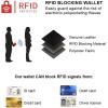 imageWomens Wallet RUVALINO RFID Blocking Waxed Leather Ladies Wallet Purse and Billfolds Black