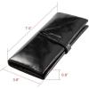 imageWomens Wallet RUVALINO RFID Blocking Waxed Leather Ladies Wallet Purse and Billfolds Black