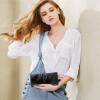 imageWomens Wallet RUVALINO RFID Blocking Waxed Leather Ladies Wallet Purse and Billfolds Black