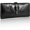 imageWomens Wallet RUVALINO RFID Blocking Waxed Leather Ladies Wallet Purse and Billfolds Black