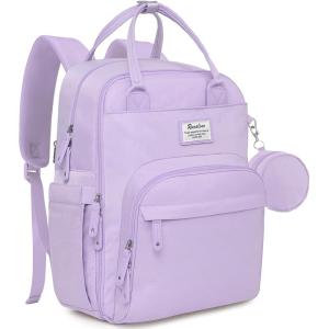 imageRUVALINO Diaper Bag BackpackMultifunction Baby Travel Bag with Changing pad Insulated Bottle Holders ampamp Pacifier Case Large Capacity Waterproof Yellow LeopardTaro Purple