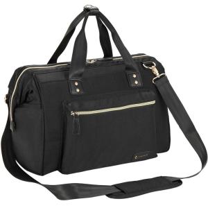 imageRUVALINO Diaper Bag Large Diaper Tote Stylish for Mom and Dad Convertible Travel Baby Bag for Boys and Girls with Changing Pad Insulated Pockets Black