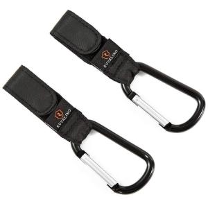 imageStroller Hooks RUVALINO Universal MultiPurpose Stroller Clips for Your Buggy Pushchair or Pram Black 2 Pack