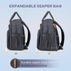image:imageRUVALINO Baby Diaper Bag Backpack with Changing Pad Baby Shower Gifts  Baby Essentials Waterproof Travel Baby Bags for Mom Dad Girl Boy Insulated Bottle Holders Pacifier Case Large CapacityDark Gray