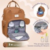 image:imageRUVALINO Baby Diaper Bag Backpack with Changing Pad Baby Shower Gifts  Baby Essentials Waterproof Travel Baby Bags for Mom Dad Girl Boy Insulated Bottle Holders Pacifier Case Large CapacityDark Brown