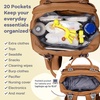image:imageRUVALINO Baby Diaper Bag Backpack with Changing Pad Baby Shower Gifts  Baby Essentials Waterproof Travel Baby Bags for Mom Dad Girl Boy Insulated Bottle Holders Pacifier Case Large CapacityDark Brown