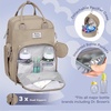image:imageRUVALINO Baby Diaper Bag Backpack with Changing Pad Baby Shower Gifts  Baby Essentials Waterproof Travel Baby Bags for Mom Dad Girl Boy Insulated Bottle Holders Pacifier Case Large CapacityClay