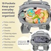 image:imageRUVALINO Baby Diaper Bag Backpack with Changing Pad Baby Shower Gifts  Baby Essentials Waterproof Travel Baby Bags for Mom Dad Girl Boy Insulated Bottle Holders Pacifier Case Large CapacityGray