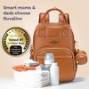 image:imageRUVALINO Baby Diaper Bag Backpack with Changing Pad Baby Shower Gifts  Baby Essentials Waterproof Travel Baby Bags for Mom Dad Girl Boy Insulated Bottle Holders Pacifier Case Large CapacityClassic Brown