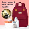 image:imageRUVALINO Baby Diaper Bag Backpack with Changing Pad Baby Shower Gifts  Baby Essentials Waterproof Travel Baby Bags for Mom Dad Girl Boy Insulated Bottle Holders Pacifier Case Large CapacityPurplish Red