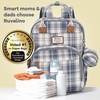 image:imageRUVALINO Baby Diaper Bag Backpack with Changing Pad Baby Shower Gifts  Baby Essentials Waterproof Travel Baby Bags for Mom Dad Girl Boy Insulated Bottle Holders Pacifier Case Large CapacityBlue Plaid