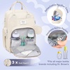 image:imageRUVALINO Baby Diaper Bag Backpack with Changing Pad Baby Shower Gifts  Baby Essentials Waterproof Travel Baby Bags for Mom Dad Girl Boy Insulated Bottle Holders Pacifier Case Large CapacityBeige