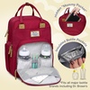 image:imageRUVALINO Baby Diaper Bag Backpack with Changing Pad Baby Shower Gifts  Baby Essentials Waterproof Travel Baby Bags for Mom Dad Girl Boy Insulated Bottle Holders Pacifier Case Large CapacityPurplish Red