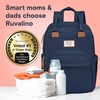 image:imageRUVALINO Baby Diaper Bag Backpack with Changing Pad Baby Shower Gifts  Baby Essentials Waterproof Travel Baby Bags for Mom Dad Girl Boy Insulated Bottle Holders Pacifier Case Large CapacityPeacock Blue