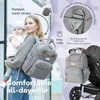image:imageRUVALINO Baby Diaper Bag Backpack with Changing Pad Baby Shower Gifts  Baby Essentials Waterproof Travel Baby Bags for Mom Dad Girl Boy Insulated Bottle Holders Pacifier Case Large CapacityAustere Gray