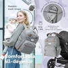 image:imageRUVALINO Baby Diaper Bag Backpack with Changing Pad Baby Shower Gifts  Baby Essentials Waterproof Travel Baby Bags for Mom Dad Girl Boy Insulated Bottle Holders Pacifier Case Large CapacityGray