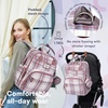 image:imageRUVALINO Baby Diaper Bag Backpack with Changing Pad Baby Shower Gifts  Baby Essentials Waterproof Travel Baby Bags for Mom Dad Girl Boy Insulated Bottle Holders Pacifier Case Large CapacityPink Plaid