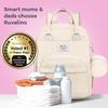 image:imageRUVALINO Baby Diaper Bag Backpack with Changing Pad Baby Shower Gifts  Baby Essentials Waterproof Travel Baby Bags for Mom Dad Girl Boy Insulated Bottle Holders Pacifier Case Large CapacityBeige