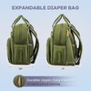image:imageRUVALINO Baby Diaper Bag Backpack with Changing Pad Baby Shower Gifts  Baby Essentials Waterproof Travel Baby Bags for Mom Dad Girl Boy Insulated Bottle Holders Pacifier Case Large CapacityArmy Green