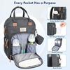image:imageRUVALINO Baby Diaper Bag Backpack with Changing Pad Baby Shower Gifts  Baby Essentials Waterproof Travel Baby Bags for Mom Dad Girl Boy Insulated Bottle Holders Pacifier Case Large CapacityVacum Dark Gray