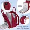 image:imageRUVALINO Baby Diaper Bag Backpack with Changing Pad Baby Shower Gifts  Baby Essentials Waterproof Travel Baby Bags for Mom Dad Girl Boy Insulated Bottle Holders Pacifier Case Large CapacityPurplish Red