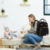 image:imageRUVALINO Baby Diaper Bag Backpack with Changing Pad Baby Shower Gifts  Baby Essentials Waterproof Travel Baby Bags for Mom Dad Girl Boy Insulated Bottle Holders Pacifier Case Large CapacityDeep Black