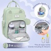 image:imageRUVALINO Baby Diaper Bag Backpack with Changing Pad Baby Shower Gifts  Baby Essentials Waterproof Travel Baby Bags for Mom Dad Girl Boy Insulated Bottle Holders Pacifier Case Large CapacityMint Green