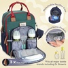 image:imageRUVALINO Baby Diaper Bag Backpack with Changing Pad Baby Shower Gifts  Baby Essentials Waterproof Travel Baby Bags for Mom Dad Girl Boy Insulated Bottle Holders Pacifier Case Large CapacityRedgreenblue