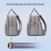 image:imageRUVALINO Baby Diaper Bag Backpack with Changing Pad Baby Shower Gifts  Baby Essentials Waterproof Travel Baby Bags for Mom Dad Girl Boy Insulated Bottle Holders Pacifier Case Large CapacityGray