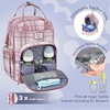 image:imageRUVALINO Baby Diaper Bag Backpack with Changing Pad Baby Shower Gifts  Baby Essentials Waterproof Travel Baby Bags for Mom Dad Girl Boy Insulated Bottle Holders Pacifier Case Large CapacityPink Plaid