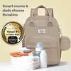 image:imageRUVALINO Baby Diaper Bag Backpack with Changing Pad Baby Shower Gifts  Baby Essentials Waterproof Travel Baby Bags for Mom Dad Girl Boy Insulated Bottle Holders Pacifier Case Large CapacityClay