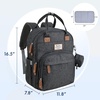 image:imageRUVALINO Baby Diaper Bag Backpack with Changing Pad Baby Shower Gifts  Baby Essentials Waterproof Travel Baby Bags for Mom Dad Girl Boy Insulated Bottle Holders Pacifier Case Large CapacityVacum Dark Gray