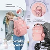 image:imageRUVALINO Baby Diaper Bag Backpack with Changing Pad Baby Shower Gifts  Baby Essentials Waterproof Travel Baby Bags for Mom Dad Girl Boy Insulated Bottle Holders Pacifier Case Large CapacityPink