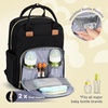 image:imageRUVALINO Baby Diaper Bag Backpack with Changing Pad Baby Shower Gifts  Baby Essentials Waterproof Travel Baby Bags for Mom Dad Girl Boy Insulated Bottle Holders Pacifier Case Large CapacityDeep Black