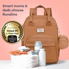 image:imageRUVALINO Baby Diaper Bag Backpack with Changing Pad Baby Shower Gifts  Baby Essentials Waterproof Travel Baby Bags for Mom Dad Girl Boy Insulated Bottle Holders Pacifier Case Large CapacityDark Brown