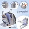 image:imageRUVALINO Baby Diaper Bag Backpack with Changing Pad Baby Shower Gifts  Baby Essentials Waterproof Travel Baby Bags for Mom Dad Girl Boy Insulated Bottle Holders Pacifier Case Large CapacityGray
