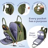 image:imageRUVALINO Baby Diaper Bag Backpack with Changing Pad Baby Shower Gifts  Baby Essentials Waterproof Travel Baby Bags for Mom Dad Girl Boy Insulated Bottle Holders Pacifier Case Large CapacityArmy Green
