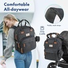 image:imageRUVALINO Baby Diaper Bag Backpack with Changing Pad Baby Shower Gifts  Baby Essentials Waterproof Travel Baby Bags for Mom Dad Girl Boy Insulated Bottle Holders Pacifier Case Large CapacityVacum Dark Gray