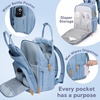 image:imageRUVALINO Baby Diaper Bag Backpack with Changing Pad Baby Shower Gifts  Baby Essentials Waterproof Travel Baby Bags for Mom Dad Girl Boy Insulated Bottle Holders Pacifier Case Large CapacitySky Blue